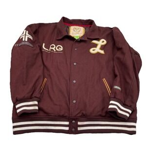 LRG Team Player Wool Varsity Jacket XL Maroon Vintage Y2K Rare‎